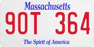 MA license plate 9OT364