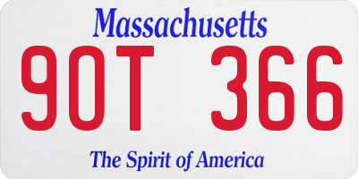 MA license plate 9OT366