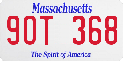 MA license plate 9OT368