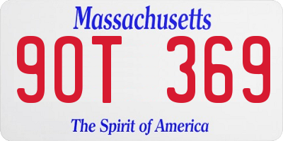 MA license plate 9OT369