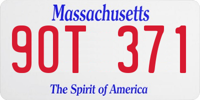 MA license plate 9OT371