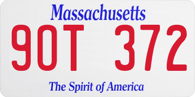 MA license plate 9OT372