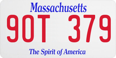 MA license plate 9OT379