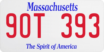 MA license plate 9OT393