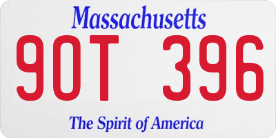 MA license plate 9OT396