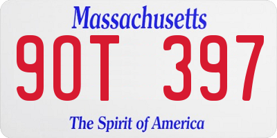 MA license plate 9OT397