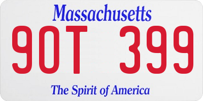 MA license plate 9OT399