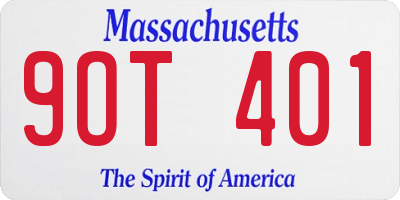 MA license plate 9OT401