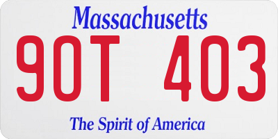 MA license plate 9OT403