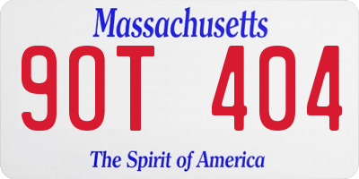 MA license plate 9OT404