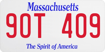 MA license plate 9OT409