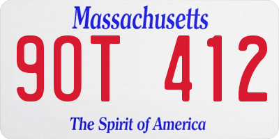 MA license plate 9OT412