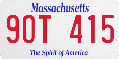 MA license plate 9OT415