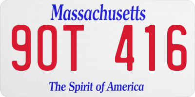 MA license plate 9OT416