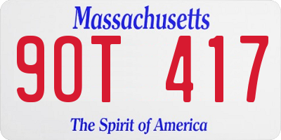 MA license plate 9OT417