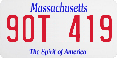 MA license plate 9OT419
