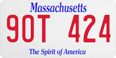 MA license plate 9OT424