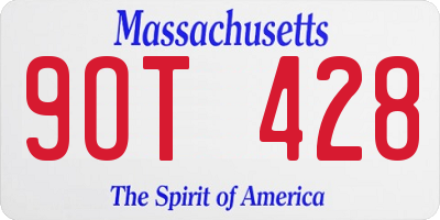 MA license plate 9OT428