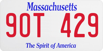 MA license plate 9OT429