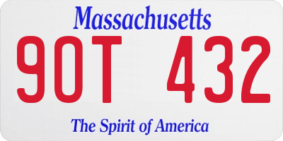 MA license plate 9OT432