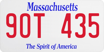 MA license plate 9OT435