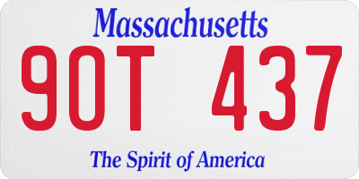 MA license plate 9OT437