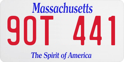 MA license plate 9OT441