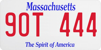 MA license plate 9OT444