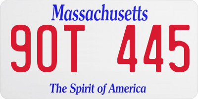 MA license plate 9OT445