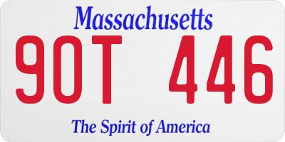 MA license plate 9OT446