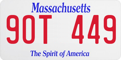 MA license plate 9OT449