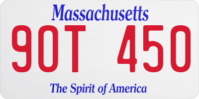 MA license plate 9OT450
