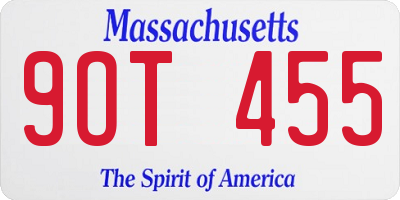 MA license plate 9OT455
