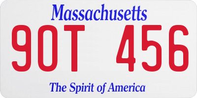 MA license plate 9OT456