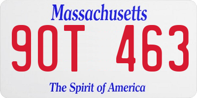 MA license plate 9OT463