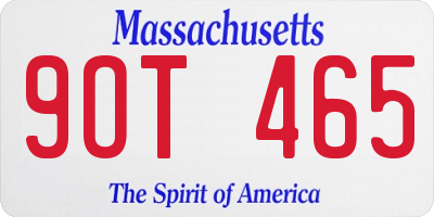 MA license plate 9OT465