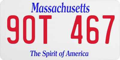 MA license plate 9OT467
