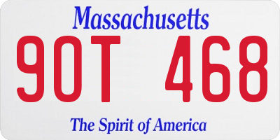 MA license plate 9OT468