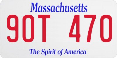MA license plate 9OT470