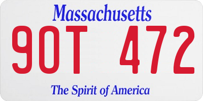 MA license plate 9OT472