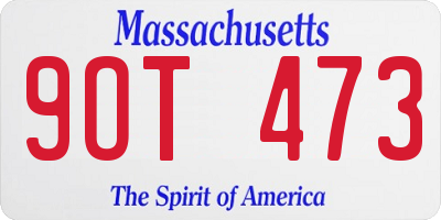 MA license plate 9OT473