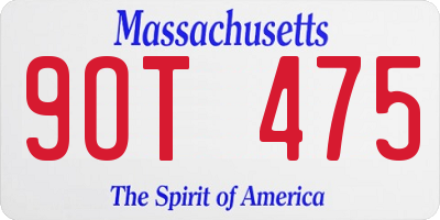 MA license plate 9OT475