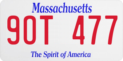 MA license plate 9OT477