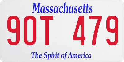 MA license plate 9OT479