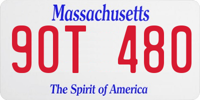 MA license plate 9OT480