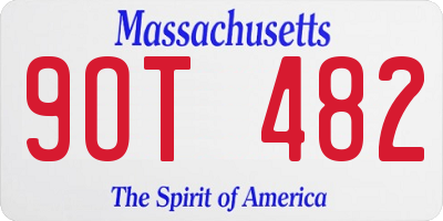 MA license plate 9OT482