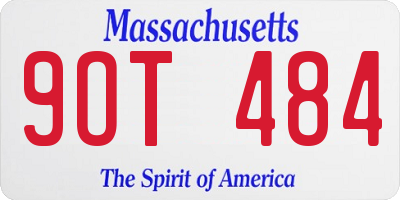 MA license plate 9OT484