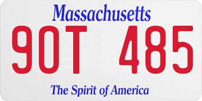 MA license plate 9OT485