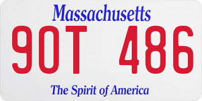 MA license plate 9OT486