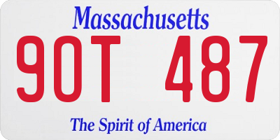 MA license plate 9OT487